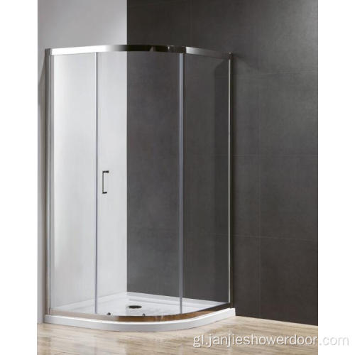 recinto de ducha de cuadrante con panel de portas individual